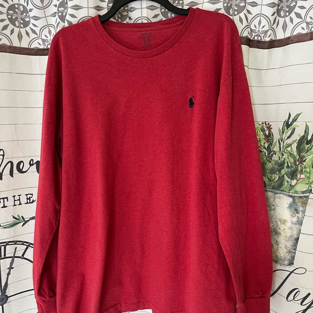 PRL Red Long Sleeve Men's Shirt